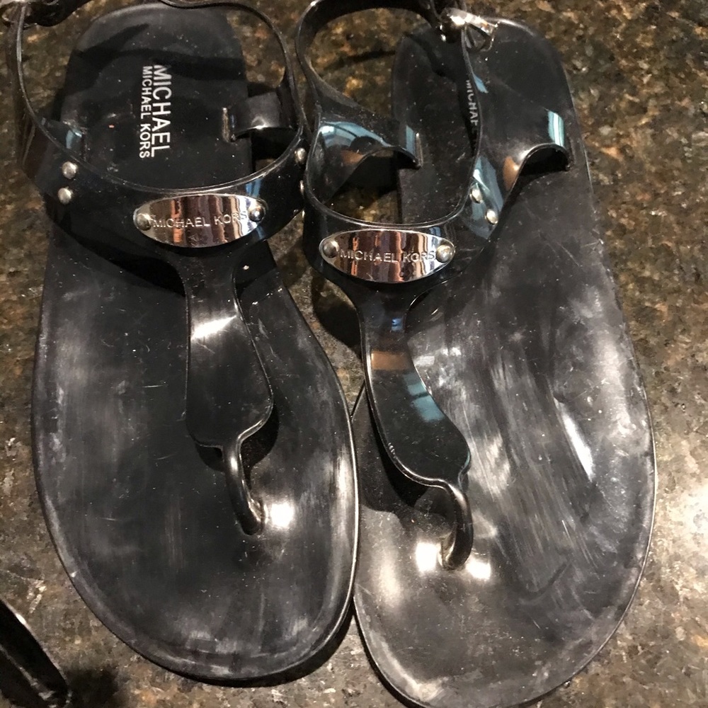 Michael Kors black rubber sandles